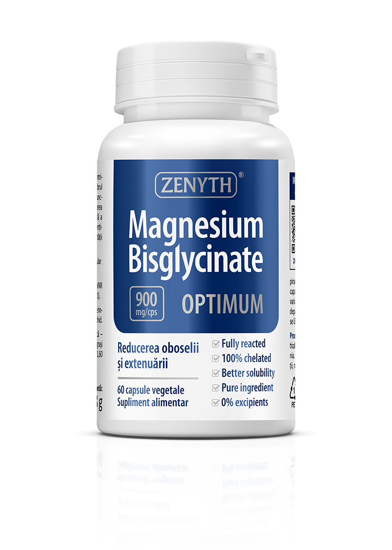 Magnesium-Bisglycinate-Optimum-Cu-reflexie Magneziu Bisglicinat Optimum 900 mg, 60 capsule