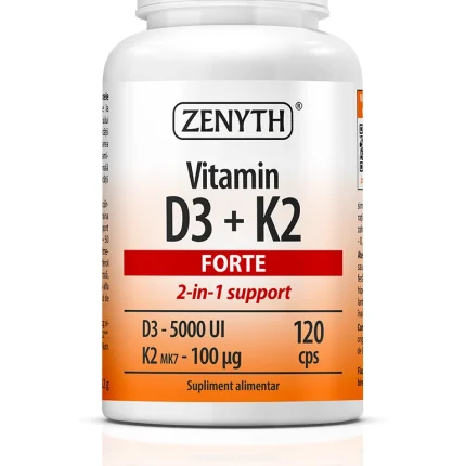 Vitamina D3 5000 UI + K2 Forte, 120 capsule (copie)