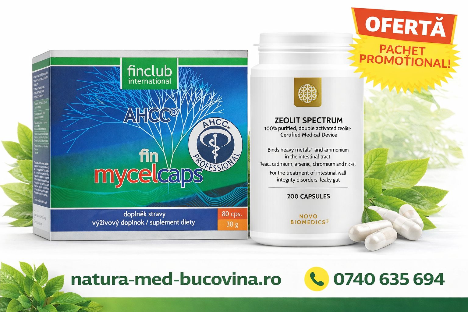 54daad91-4b96-409c-8770-e853806ddd6b 1 AHCC-Mycelcaps + 1 Zeolit Spectrum 200cps (Pachet Promotional)