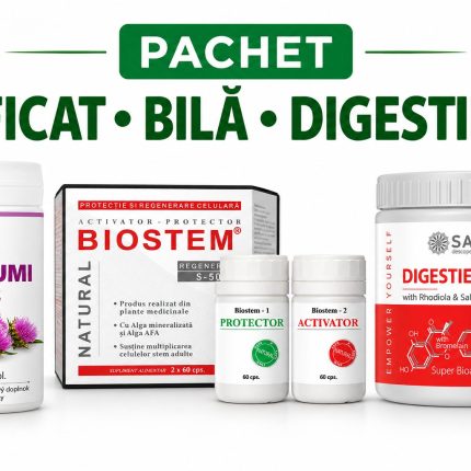 Pachet Ficat, Bilă & Digestie cu Cardumi Tabs, BIOSTEM și SARMIS Digestie Ușoară. Suport complex pentru funcția hepatică și digestivă.